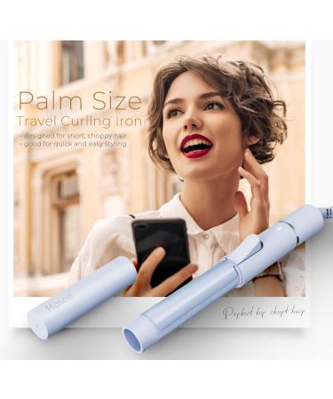 Ceramic Mini Curling Iron for Short Hair - Small Hair Curler for Travel | Dual Voltage Curling Wand (Baby Blue) - Buy Online on GoSupps.com