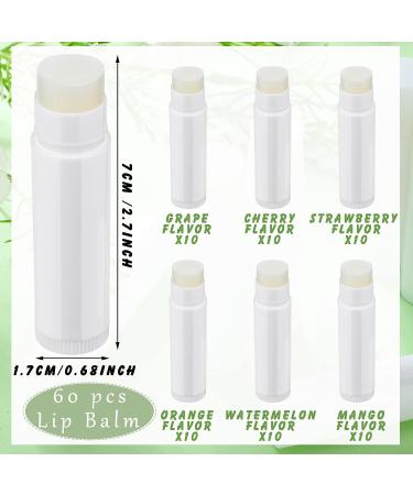 60 Pcs Bulk Unlabeled Lip Balm - DIY Moisturizing Lip Balm with 6 Fruit Flavors - Buy Online on GoSupps.com