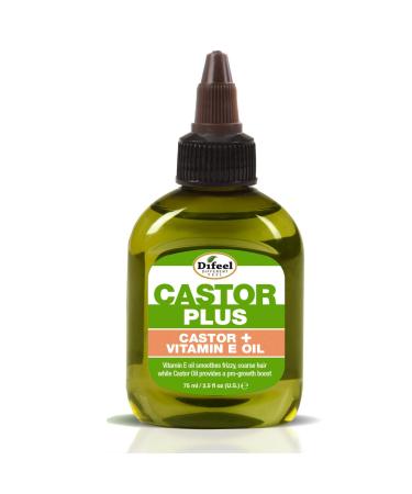 Difeel Premium Castor Plus Vitamin E - Pro-Growth + Anti-Frizz Premium Hair Oil 2.5 oz. - Buy Online on GoSupps.com