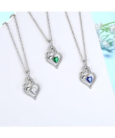 Cute Cat Necklace with Sparkling Zirconia Crystal Birthstone Pendant Necklace for Girls Womens White Gold Over 925 Sterling Silver Animal Necklace Birthstone Jewelry Sweet Present Girlfriend Sisters E May - Emerald - Buy Online on GoSupps.com