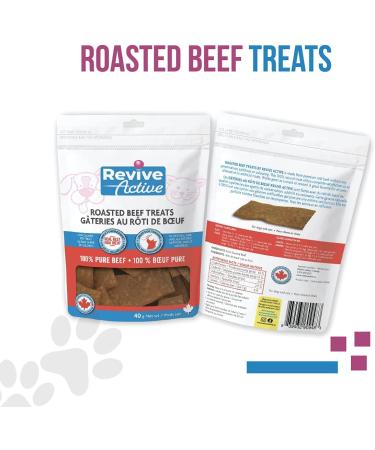 Revive Active Roasted Beef Treats for Dogs 40gr Dog and Puppy Chews - Pure and All Nutritive Low Calorie Training Treats - Large and Small Dogs Flavor Dogs Love. 40 g (Pack of 1) - Buy Online on GoSupps.com