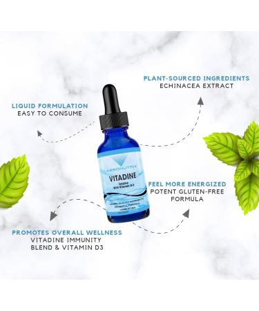 Absonutrix Vitadine 343 mg 4 FL OZ Liquid 302 Servings Made in USA Plant-Based Ingredients Echinacea Extract Vitamin D3 Gluten-Free - Buy Online on GoSupps.com