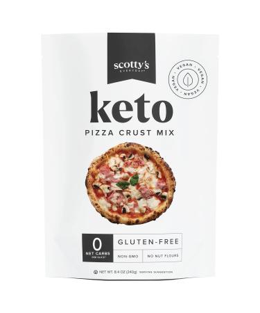 Keto Pizza Crust Zero Carb Mix - New Vegan Recipe, Keto, and Gluten Free Pizza Baking Mix - 0g Net Carbs Per Slice - Easy to Bake - No Nut Flours - Makes 1 Pizza (8.4oz Mix) 8.4 Ounce (Pack of 1)