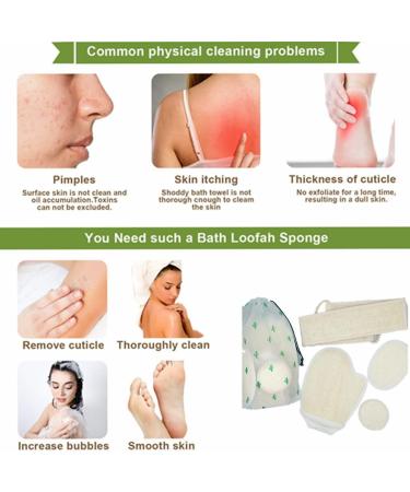 Beisela Exfoliating Loofah Back Body Scrubber - Natural Bath Sponge Pads for Face, Back & Body - Eco-Friendly Non-Toxic Loofah for Women and Men - Buy Online on GoSupps.com