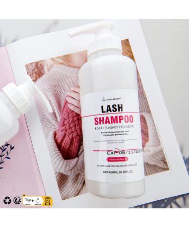 Lunamoon Eyelash Shampoo 600ml - Gentle Foam Cleaner for Eyelash Extensions | Remove Oil & Makeup - Rose Scented - Buy Online on GoSupps.com