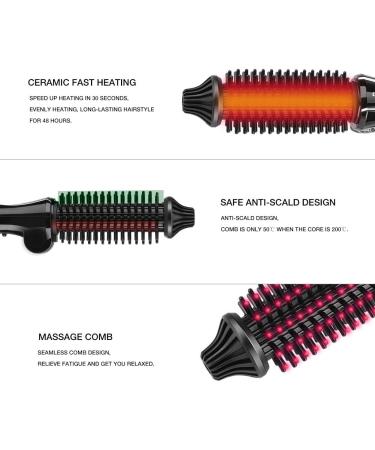 Syrisora Ceramic Tourmaline Foldable Anion Hair Brush Curler Hair Curling Iron Hair Styling Tools (US Plug) - Buy Online on GoSupps.com