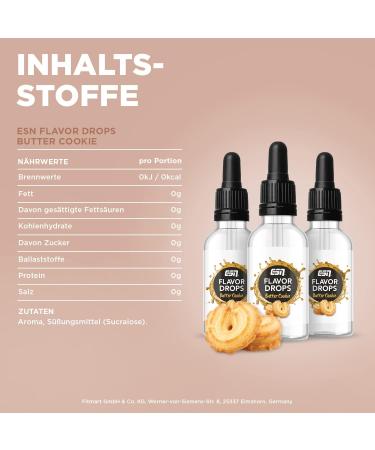 ESN Flavor Drops 50ml - Zero Calorie Butter Cookie Flavor | Enhance Your Drinks & Desserts - Buy Online on GoSupps.com