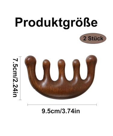 Buy 2-Piece Gua Sha Comb Set | Wooden Hair Comb for Scalp Care Relaxation & Acupuncture Massage - Unisex Multi-Purpose - Buy Online on GoSupps.com