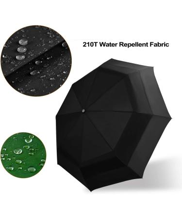 Lejorain 54inch Large Umbrella - Auto Open Close, Golf Size, 210T Dupont Teflon Coated, Windproof Double Canopy - Black - Buy Online on GoSupps.com