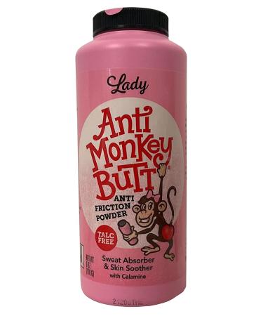 Anti Monkey Butt Lady Powder, 2 Count 6 Ounce (Pack of 2)