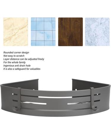 Verdant Touch Triangle Wall Shelves Large Capacity Aluminum Corner Wall Shelves Punch-Free Grey - Buy Online on GoSupps.com