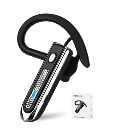 Englear Bluetooth Headset Noise Canceling for Cellphones Wireless Single Ear Bluetooth Earpiece with Microphone for Trucker(Dark Gray)
