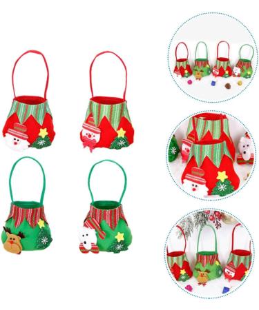 CHILDWEET 4pcs Christmas Candy Bag Xmas Candy Xmas Presents Pouches Xmas Bag Holder Brushed Cloth Snack - Buy Online on GoSupps.com