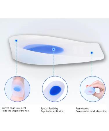 Invisible Gel Heel Cushion Pads - 2 Pairs | Comfort Inserts for Heels | Achilles Pain Relief | Support for Men, Women, and Children | Reusable Large Blue - Buy Online on GoSupps.com