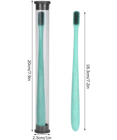 Jauarta 50pcs Disposable Wheat Straw Toothbrush with Tube | Eco-Friendly Portable Travel Oral Care (Green Belt Tube) - Buy Online on GoSupps.com