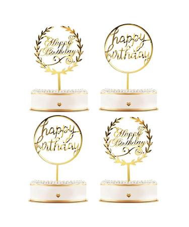 Gold Birthday Cake Toppers Cupcake Topper Cake Decoration for Birthday Party Supplies ZAN84