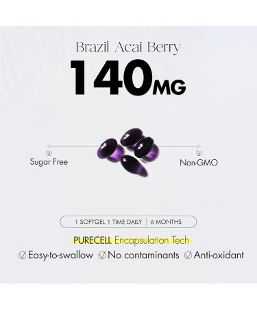 Acai Berry Super food from Brazil 100:1 Extract 180 Softgels 6 Months Antioxidant Cognitive Function Promote Skin Health HDL Cholesterol Non-GMO Allergen-free Made in Canada - Buy Online on GoSupps.com