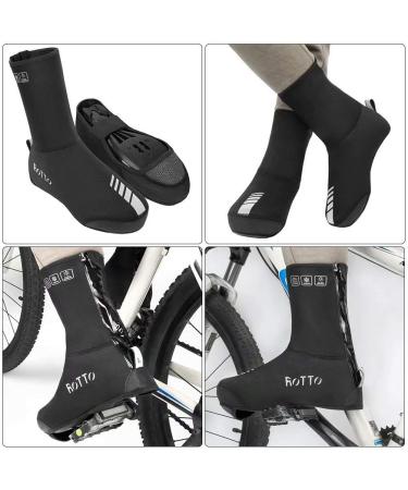 ROTTO Overshoes - Waterproof Bicycle Shoe Covers for Unisex Winter Cold Protection | MTB & Road Bike - Medium Black - Buy Online on GoSupps.com
