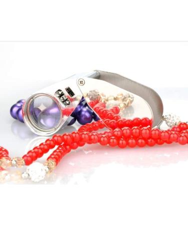 Magnifying Glasses Educational Hobby Magnifiers High Magnification Jewelry Antique Identification Hand-Held Magnifying Glass 40 Times High-Definition Led with Light Comfortable Anniversary - Buy Online on GoSupps.com
