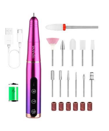 Cordless Nail Drill Machine Kit, Lavinda Aurora Rechargeable Electric Nail File Wireless Portable Nail Drill for Gel Acrylic Nails, E-file for Beginners, Manicure Tools with 12Pcs Nail Drill Bits