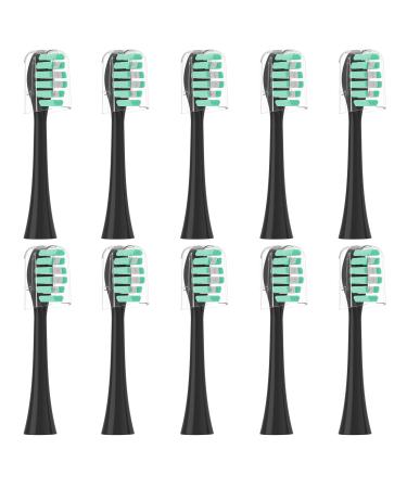 CILGEWH Replacement Toothbrush Heads for Gleem Electric Toothbrush Balck 10 Pack