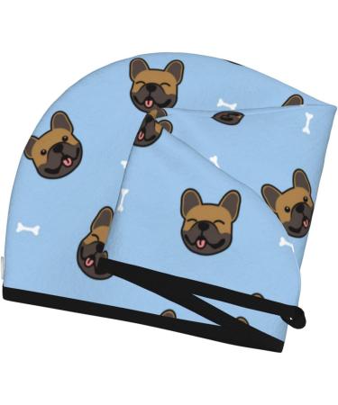Hair Towel Wrap for Quick Drying - French Bulldog Face Design | Hair Drying Turban & Head Towel - Buy Online on GoSupps.com
