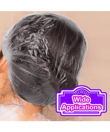 LEOBRO 100 Pack Disposable Shower Caps - Waterproof Clear Plastic Hair Caps for Women - Ideal for Home Spa, Salon, Hotel, and Travel - 100 Count - Buy Online on GoSupps.com