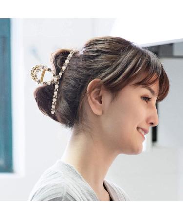 SDFF 3-Piece Metal Gold Claw Clips - Strong Hair Grippers for Women & Girls with Thick Hair | Stylish & Slippery Hairpins - Buy Online on GoSupps.com