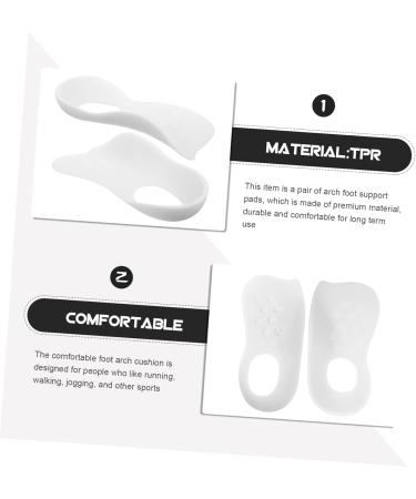 FOMIYES Arch Support Insoles - Cushion Foot Care Pads for Pain Relief & Comfort | 1 Pair White 14x6.5cm - Ideal for Flat Feet & Foot Health - Buy Online on GoSupps.com