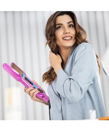 NAVESO Hair Crimping Iron with Wide Plates and 5 Heat Settings - Volumizing Styling Tool for Fluffy Hairstyles and Corn Perms - Buy Online on GoSupps.com
