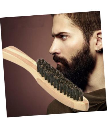 Minkissy Beard Brush for Men | Mustache Styling Tool & Stubble Comb | Wooden Face Brush for Beard Growth & Straightening | 17x3cm - Buy Online on GoSupps.com