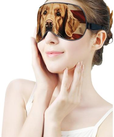 American Flag Golden Retriever Eye Mask - Adjustable Light Blocking Sleep Mask for Men & Women - Buy Online on GoSupps.com