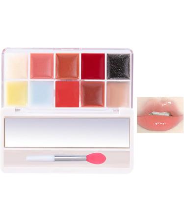  Bsbkoj 10 Pcs Lip Gloss Jelly Lip Palette High Pigmented Lip Gloss Multi Colors Lip Polish Professional Lip Palette Smooth Lip Palette for Women Lip Palette - Buy Online on GoSupps.com