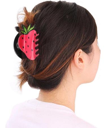 Charming Strawberry-Shaped Hair Claw Clip - Stylish Durable and Perfect for a Tropical- Look - Buy Online on GoSupps.com