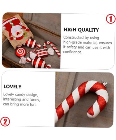 Alipis 1pc Christmas Ornaments Decor Mini Accessories Home Red Candy Tree Party Ornament Cosmetics Outdoor Red 15X7X2CM - Buy Online on GoSupps.com