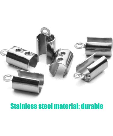Stainless Steel Fold Crimp Ends Terminators - 100Pcs for Necklace, Tassel, Leather Jewelry - 5MM - Buy Online on GoSupps.com