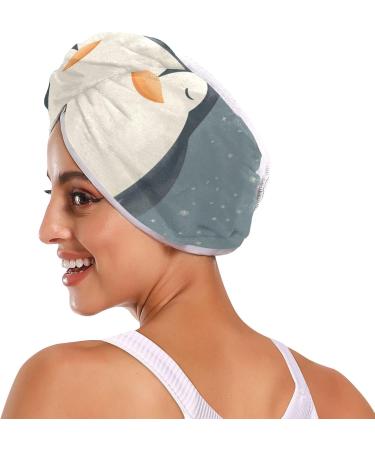 Moon Penguin Hair Towel 2 Pack | Super Absorbent Quick Dry Turbans for Women & Girls - Perfect Hair Drying Solution - Buy Online on GoSupps.com