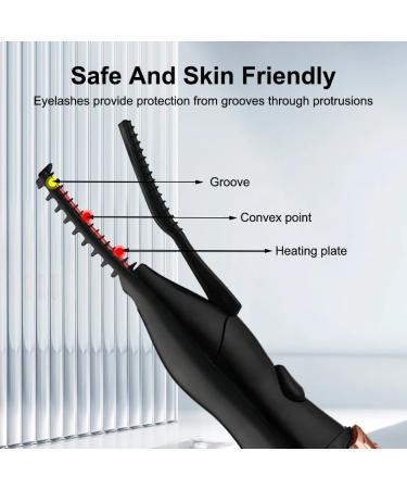 Heated Eyelash Curler - 2-in-1 Electric Eyelash Curler Electric USB Eyelash Curler with 3 Temperature Modes 24 Hours Long Lasting Eyelash Brush for Real and False Eyelashes - Buy Online on GoSupps.com