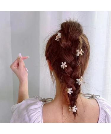 Mini Flower Pearl Hair Claw Clips (12 Pieces) - Decorative Hair Accessories for Women and Girls - Buy Online on GoSupps.com