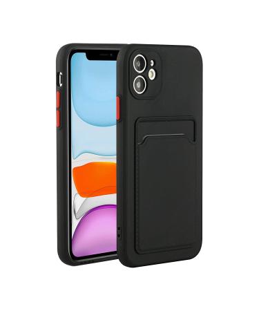 Tivenfezk Nadoli Silicone case for iPhone 15 Plus Ultra thin shockproof scratch -resistant wallet soft TPU protective cover mobile phone case with credit card holder iphone 15 plus black