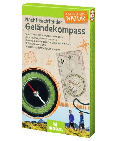 Moses.Expedition Natur Nachtlitung off-road compass outdoor children's compass for small scouts ideal for hiking camping camping climbing and adventure in nature handy - Buy Online on GoSupps.com