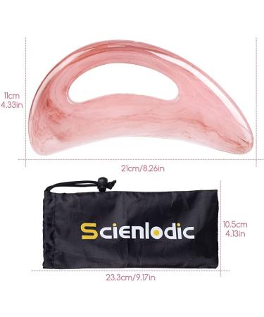 Resin Gua Sha Massage Tool with Handle - Large Pink Guasha Scraping Tool for Back, Neck, Face, and Leg Massage - Lymphatic Drainage and Cellulite Removal - Pack of 1 - Buy Online on GoSupps.com