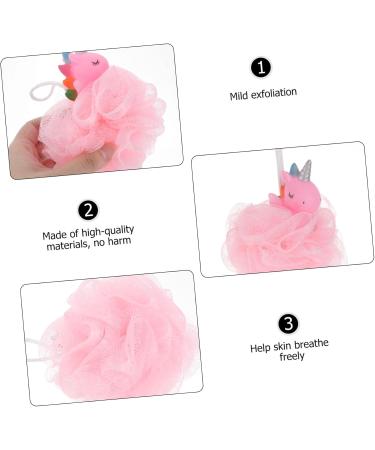 2pcs Unicorn Bath Ball for Kids - Cartoon Bath Scrubber & Poufs | Toddler Shower Mesh Ball - Perfect for Fun Bath Time - Buy Online on GoSupps.com