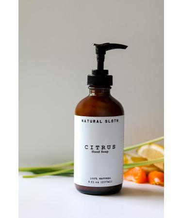 Liquid Hand Soap - Non-Toxic | Made with Aloe and Shea Butter | Plant-Based | Scented With Only Pure Essential Oils | Paraben & Sulfate Free | Citrus 8 oz 8 Fl Oz (Pack of 1) Citrus