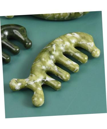 Plafope Jade Massage Comb - Creative Body Acupuncture and Massage Tool | Reliable Handcrafted Green Jade Device (11.50x4.50cm) - Buy Online on GoSupps.com