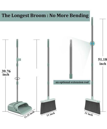 Kelamayi Stand Up Broom and Dustpan Set - Ideal for Home and Office - Green - Buy Online on GoSupps.com