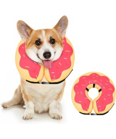 Ducomi Inflatable Breakdown Dog & Cat Collar - Relaxation & Freedom of Movement - Prevents Scratches & Bites - XS Pink Donuts - Buy Online on GoSupps.com