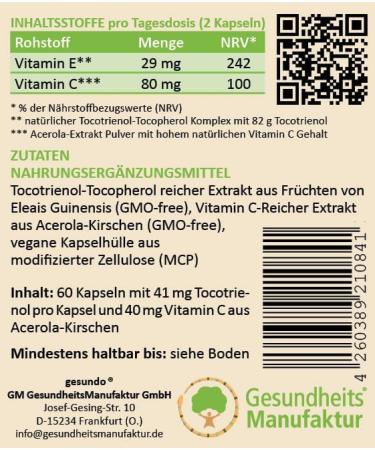 Buy Gesundo TOCOTRIENOL Extra with Vitamin E & C - 60 Capsules | Premium Antioxidant Supplement - International Shipping - Buy Online on GoSupps.com