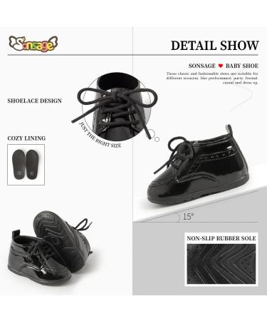 Infant Baby Boys Girls PU Leather Wedding Loafers Brogue Oxford Dress Shoes 12-18 Months - Black - Buy Online on GoSupps.com