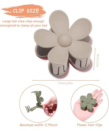 Aniuge 8Pcs Matte Flower Claw Clips for Thick Hair - Non-Slip Strong Hold Hair Accessories for Women and Girls (Dark Colors) - Buy Online on GoSupps.com